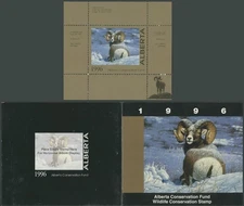 1996 CANADA-ALBERTA CONSERVATION FUND, BIG HORN SHEEP, S.S. IN BOOKLET, VD.#AWF1