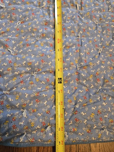 1940's Fabric Bicycle And Dog Baby Blanket Nicely Weighted Handmade - Picture 5 of 5