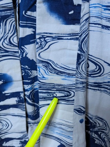 Vintage japanischer INDIGO Kimono Morgenmantel Damen S/M Baumwolle OHNE GÜRTEL Festival C4 - Bild 12 von 12