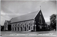 Indianola Iowa IA, First Methodist Church, Gothic Revival, Steep Roof, Postcard