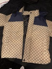 GUCCI Down Canvas Monogram Puffer Coat Jacket