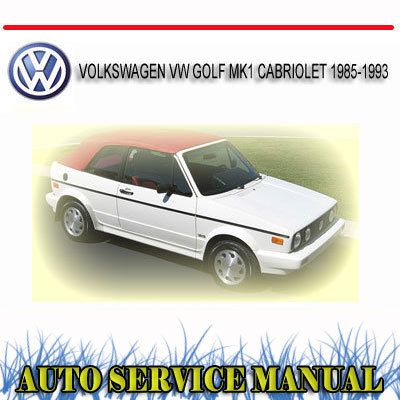 VOLKSWAGEN VW GOLF MK1 CABRIOLET 1985-1993 WORKSHOP SERVICE REPAIR MANUAL ~ DVD - Picture 1 of 1