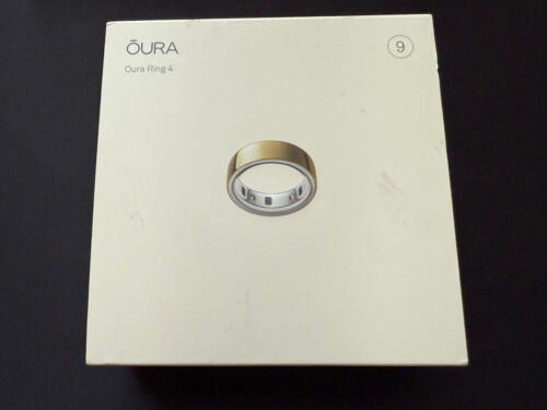 NEU Versiegelt Oura Ring 4 Smart Ring 4. Gen. Aktivitätstracker Größe 9 goldfarben