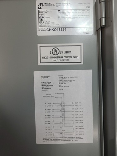 HAMMOND-CHKO16124-ENCLOSED INDUSTRIAL CONTROL PANEL - Afbeelding 5 van 8