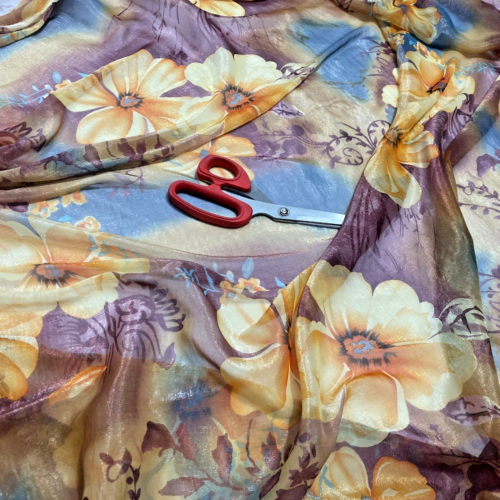 Silky Chiffon Organza Large Floral Print Dress/Craft/Curtains Fabric*FREE P&P* - Picture 5 of 8