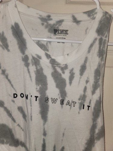 New Pink By Victoria's Secret DONT SWEAT IT Twist Back Tank Top Size Small - Picture 2 of 5