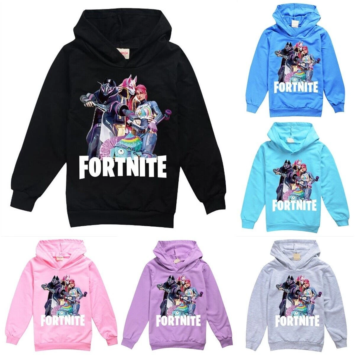 Kids Fortnite Boys Hoodie Hooded Top T-shirt Clothes Age 2-14