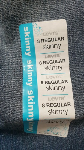 Levi's Girls Skinny Jeans 8 Regular Strech Denim New With Tags - Picture 4 of 7