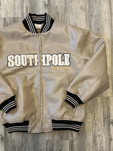 Vintage Y2K SOUTHPOLE Leather Jacket Size Medium - Picture 3 of 8