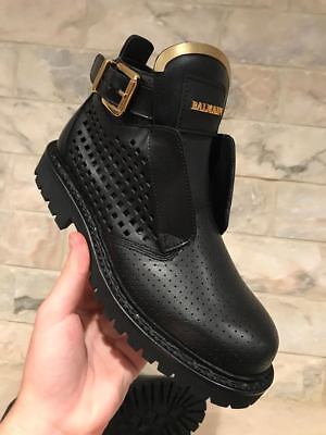 NIB Balmain Balmain Balmain King Taiga Ranger Black Leather Perforated gold Biker Moto Boot 36 418e8d NIB Balmain Balmain Balmain King Taiga Ranger Black Leather Perforated gold Biker Moto Boot 36 418e8d