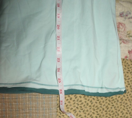 XL NWOT Eddie Bauer Light Aqua/Green Printed Sleeve Layered Look LS V-Neck Tee - Picture 3 of 7