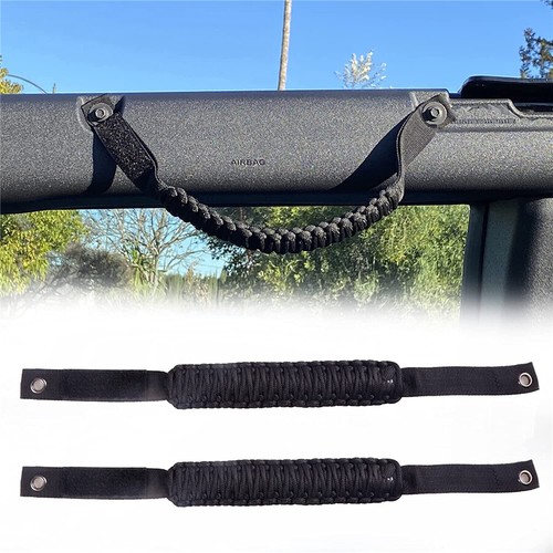 2PCS Roll Bar Grab Handles Paracord Weave Grip Handle For 2021 2022 Ford Bronco - Picture 2 of 9