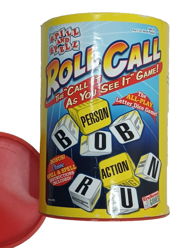 Spill And Spell Roll Call 2015 lata abierta sin usar juego completo de cartas de dados - Imagen 14 de 15