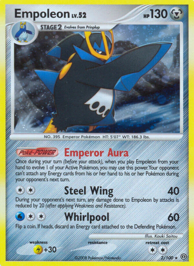Empoleon - 2/100 - Holo Rare PL/MP, English Pokemon Stormfront