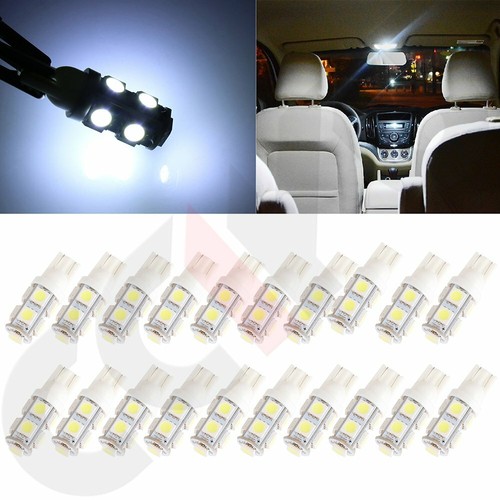 20Pcs Super White T10 9SMD 5050 LED Light bulbs W5W 2825 168 194 for Map Light - Picture 1 of 8