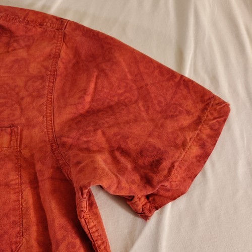 The Territory Ahead S/S Shirt Mens M Orange Patterned Button-Up Lyocell Rayon - Picture 6 of 23