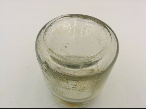 VINTAGE POMPEIAN CREAM GLASS JAR WITH LID, CLEVELAND OHIO, EMBOSSED, 3-1/2" TALL - Picture 8 of 9