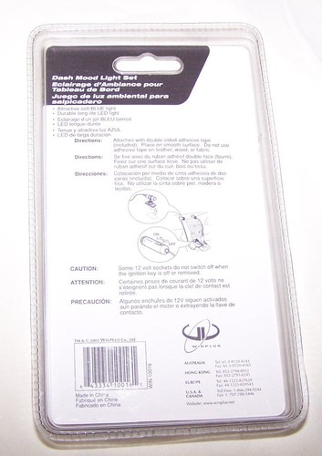 NEW WINPLUS TOURING ITEM TYPE S DUAL DASH MOOD LIGHT SET L.E.D, (BLUE) NIP - Picture 2 of 2
