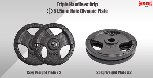78kg Olympic Barbell Weight Set - Tricep Bar + 70kg Iron Ez Grip Weight Plate - Picture 7 of 8