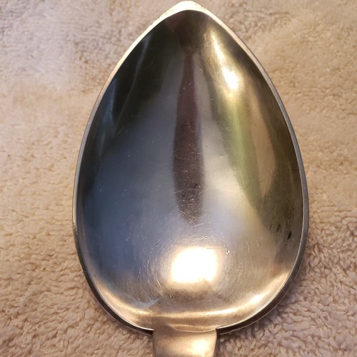 DUHME & Co Coin Silver PLATTER STUFFING SPOON Twist Handle 12.5" Engraved Name - Picture 8 of 17