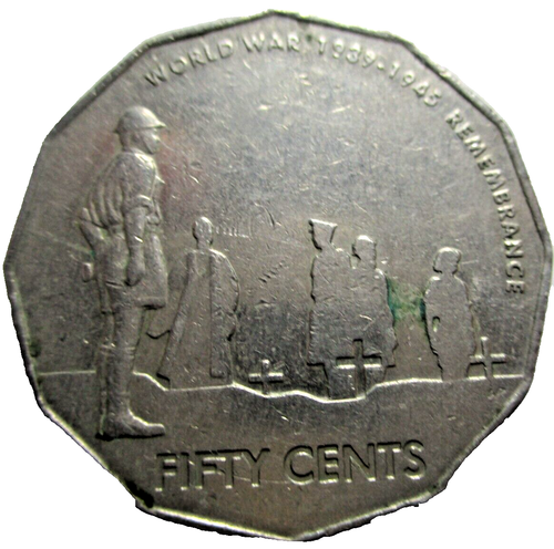 2005 AUSTRALIAN FIFTY CENT COIN - WORLD WAR 1939-1945 REMEMBERANCE- # 69/12/24