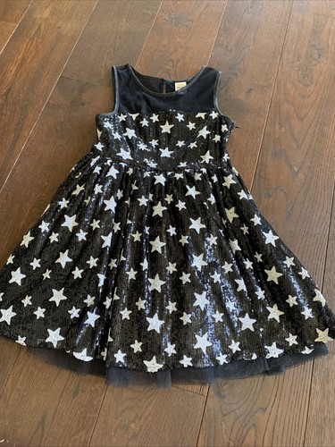 harajuku girls L 10 12 formal black sequin star fancy party dress - Bild 2 von 7
