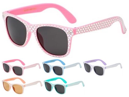 Kids Classic Mermaid Fish Scale Pattern Sunglasses (KG-WF01-MER) *NEW* FREE Ship - Picture 1 of 11