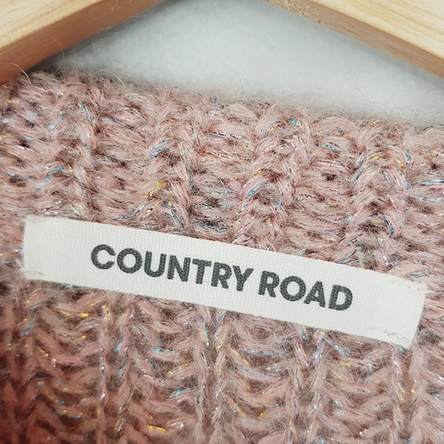 Country Road Girls Dust Pink Metallic Fluffy Knit Kid Mohair Blend Jumper Size 6 - Picture 4 of 9