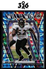 Ray Lewis 2021 Panini Mosaic Will to Win Reactive Blue /99 Ravens