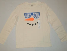 Boy's Jumping Beans Stay Cool Snowman Long Sleeve Softest Tee T-Shirt 8, 10, 12