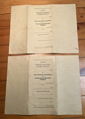 TWO Minor League Contracts NAA, 1941, signed by E.S. "Doc" Bennett - Picture 6 of 16