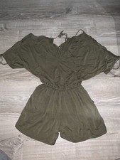 Jessica Simpson Army Green Short Sleeve Romper XS