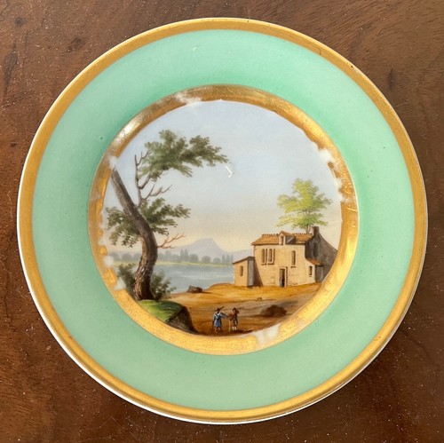 Antique 19th century Old Paris Porcelain Plate with Hand Painted Landscape #5 - Picture 4 of 8
