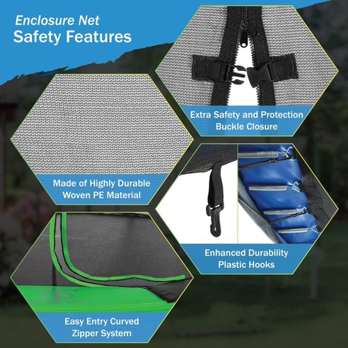Trampoline Replacement Enclosure Surround Safety Net,Protective Top Ring Netting - Picture 2 of 10