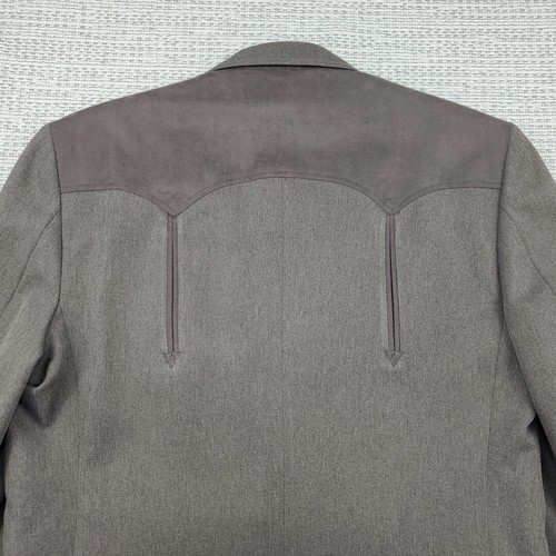 Circle S Blazer Mens 40L Brown Western Suit Jacket Sport Coat W/Pants 32x32 - Picture 3 of 24