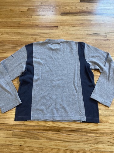 Vintage 2 Abercrombie & Fitch Herren Waffe Strick Langarm Thermo klein grau + blau - Bild 6 von 15