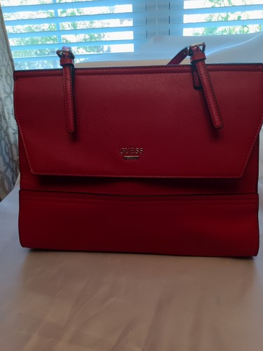 Bolso de Hombro Guess Frambuesa Rosa Caliente Para Mujer Cartera Forro Estampado Leopardo - Imagen 2 de 8