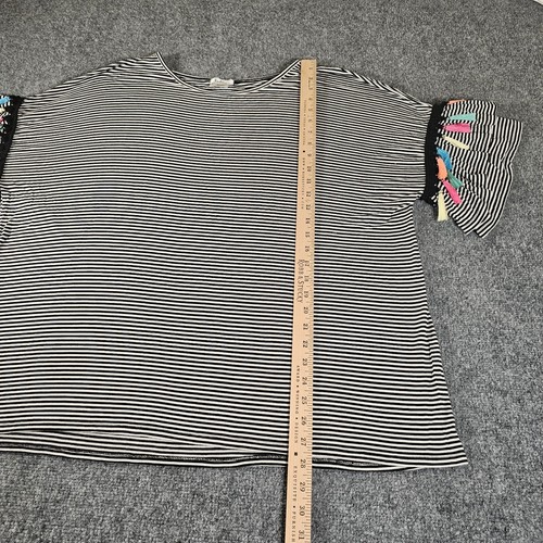 Isela Women's Tunic 2X Stripe Bell Sleeve With Rainbow Colors Tassels Scoop Neck - Bild 15 von 18