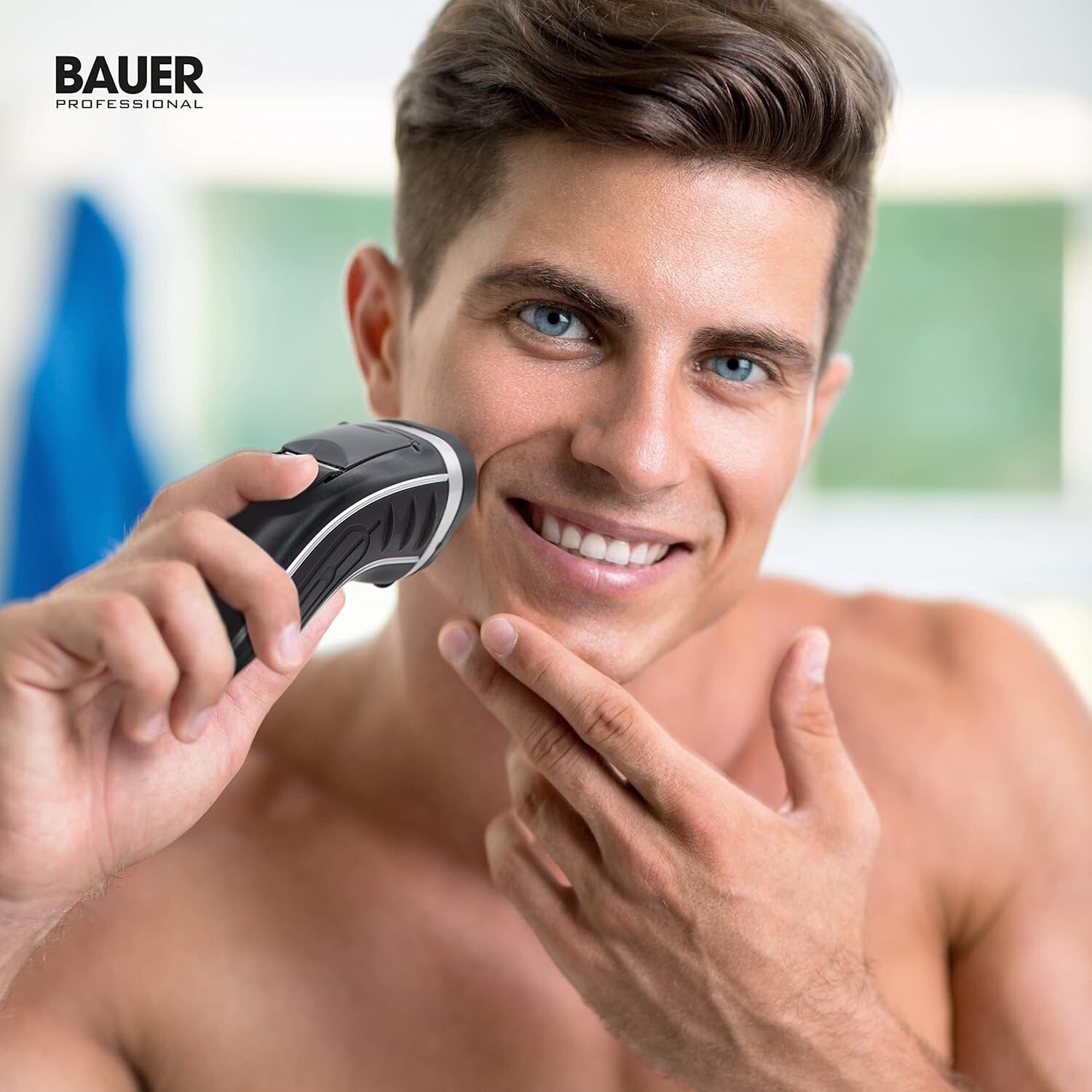 BAUER Rechargeable Cordless Mens Electric Rotary Shaver Razor Sideburn