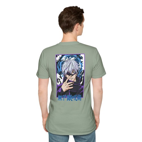 Unisex JL Anime T-Shirt Softstyle Front and Back Printed - JJK Satoru Gojo - Foto 64 di 169