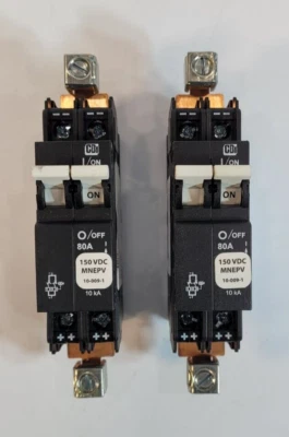 CBI CURVE U2 QY-2(13)-DM-U2-80A-B1-ZL 2-POLE DC BREAKER DIN RAIL MOUNT Lot of 2
