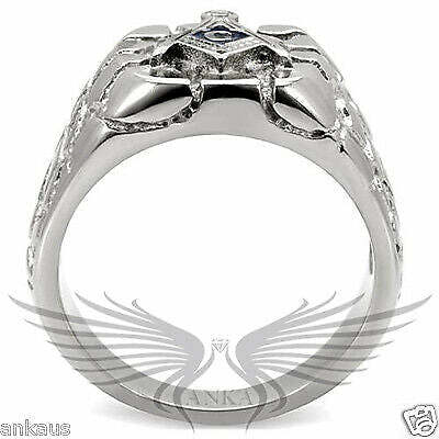 Herren Edelstahl Kein Stein Freimaurer Ring Tk8X039 - Bild 4 von 5