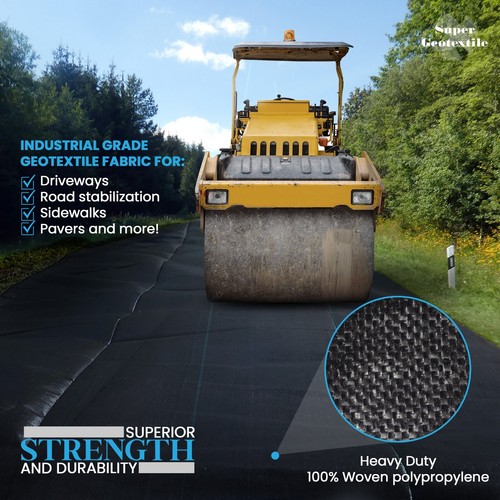 Super Geotextile Woven Geotextile Fabric for Driveway, Paver Road Stabilization - Picture 3 of 23