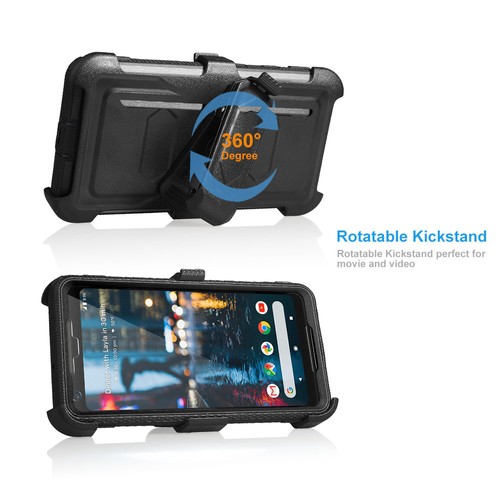 For Motorola Moto G6 Play Holster Shock Proof Belt Clip Kickstand Combo Case - Picture 11 of 24