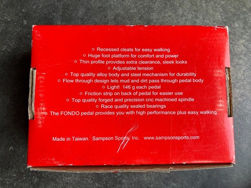 Sampson Fondo SPD Pedals Gravel/Road / 146 g Each / 9/16 Axle / NIB - Picture 5 of 6