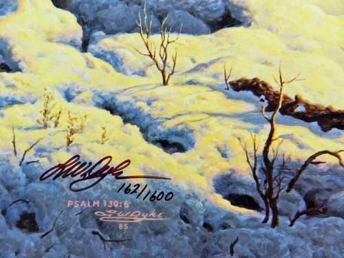 Larry Dyke Morning Watch Psalm 130:6 Landscape House Cabin Snow S/N Ltd Ed - Picture 10 of 12