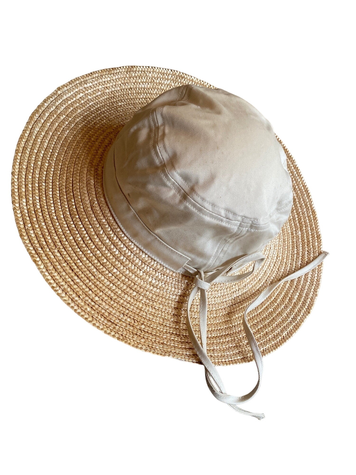 Scala Studio Straw Canvas Sun Hat Adjustable One Size Gem