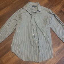POLO RALPH LAUREN mens ANDREW stripe long sleeve button up shirt green white 17