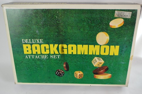 Vintage Patchwork Leather Backgammon Game in Case with Original Box - Bild 10 von 16