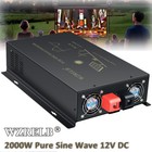 2000 Watt Pure Sine Wave Inverter 12V DC Car Power Converter Truck Camp Motor RV